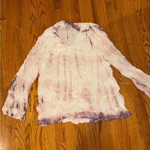 Elegant Tie-Dye Long Sleeve Women's Top